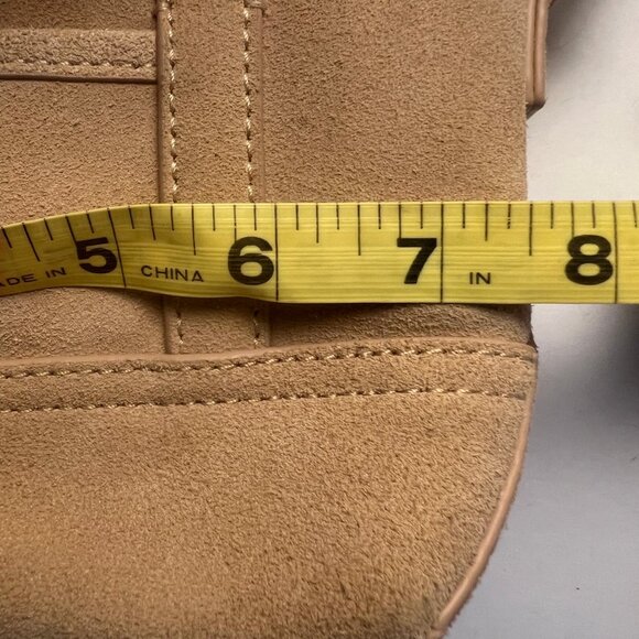 J.CREW Mini Montauk Suede Leather Purse Tan Stadium Concert - Picture 11 of 13